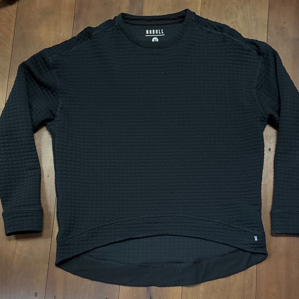 NOBULL black Quilted Waffle Crew Neck